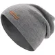 urban air   Street Classics   Slouch Beanie, Mütze, mit Lederpatch   Damen, Herren   für das ganze Jahr, weicher Stoff   in hell grau