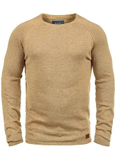 Blend Dan Herren Strickpullover Feinstrick Mit Rundhals (20700587ME) Beige Brown (71509)