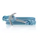 Anker Armband Leder Modeschmuck Maritim Unisex :: Ankerfarbe: Silber :: (Hakon)