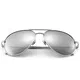 SUNGAIT Lightweight Oversized Fashion Damenbrille - Verspiegelte polarisierte Linse (Silberrahmen / Silberspiegellinse, 60) -SGT603