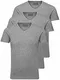 Jack and Jones Herren T-Shirt Basic V-Ausschnitt 3er Pack Einfarbig Slim Fit in Weiß Schwarz Blau Grau (Grau, M)