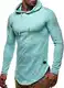 Leif Nelson Herren Kapuzenpullover Slim Fit Baumwolle-Anteil Moderner weißer Herren Hoodie-Sweatshirt-Pulli Langarm Herren schwarzer Pullover-Shirt mit Kapuze LN6369 Mint Medium