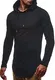 Leif Nelson Herren Kapuzenpullover Slim Fit Baumwolle-Anteil Moderner weißer Herren Hoodie-Sweatshirt-Pulli Langarm Herren schwarzer Pullover-Shirt mit Kapuze LN6369 Schwarz Small