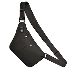 OSOCE Umhängetaschen Herren Wasserfeste Mini Bauchtasche Mehrere Taschen Schultertasche Anti-Diebstahl Sling Bag Crossbody Tasche Rucksack für Männer und Frauen Schwarz