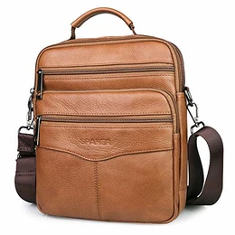Herrentasche Leder Tasche IPAD Umhängetasche Handgelenktasche Schultertasche Business Männer Aktentaschen Handtaschen Rucksack Crossbody Sling Reisetasche mit abnehmbarem Schultergurt