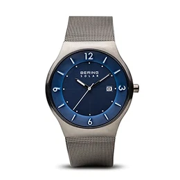 Herren Analog Solar Collection Armbanduhr mit Edelstahl Armband und Saphirglas