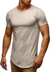 Leif Nelson Herren Sommer T-Shirt Rundhals-Ausschnitt Slim Fit Crew Neck Hoodie-Sweatshirt Kurzarm LN6368 Signalgrau (LN6368)