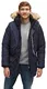 TOM TAILOR Herren Padded Parka Jacke, Blau (Knitted Navy 6800), Medium