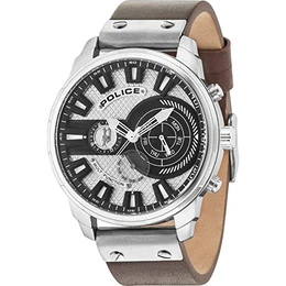 Herren Multi Zifferblatt Quarz Uhr mit Leder Armband PL15217JS.04A