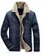 MatchLife Classics Herren Jeansjacke Winter Denim Jacket Gefütterte Jeans Jacke Winterjacke Style2-Dunkelblau M