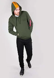 Red Stripe Hoodie Oliv L
