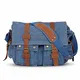 FANDARE Unisex Umhängetasche Schultertasche Segeltuch Laptoprucksäcke für 14 Zoll Laptop Kuriertasche Herren Damen Crossbody Messenger Bag Reise Schule Hochschule Arbeit Outdoor Schulranzen Navy Blau