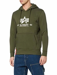 Herren Basic Hoody Kapuzenpullover, vert foncÃ, M