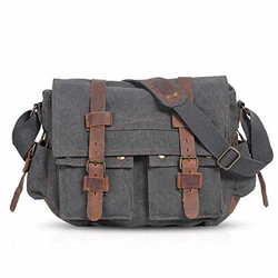 FANDARE Unisex Umhängetasche/Laptoptasche 14 Zoll Messenger Bag Schultertasche Multifunktions Reise Grau