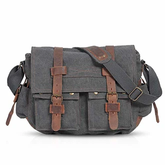 FANDARE Unisex Umhängetasche/Laptoptasche 14 Zoll Messenger Bag Schultertasche Multifunktions Reise Grau