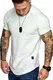 Amaci&Sons Herren Oversize Vintage Biker-Style Crew-Neck T-Shirt Sweatshirt 6068 Weiß M