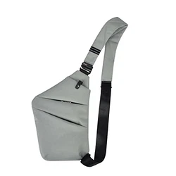 OSOCE Brusttasche Herren Wasserfeste Bauchtasche Mehrere Taschen Schultertasche Anti-Diebstahl Crossbody Bag Hellgrau