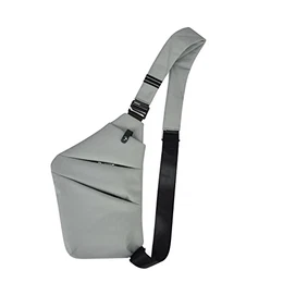 Umhängetaschen Herren Wasserfeste Mini Bauchtasche Mehrere Taschen Schultertasche Anti-Diebstahl Sling Bag Crossbody Tasche Rucksack für Männer und Frauen (Klein, 1.0 Hellgrau)