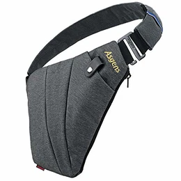 Asgens Mehrzweck Anti-Diebstahl Versteckte Sicherheitstasche Unterarm Schulter Achselhöhle Kuriertasche Sport Freizeit Brust Tasche Tragbarer Rucksack(Grau/Für Linkshänder)