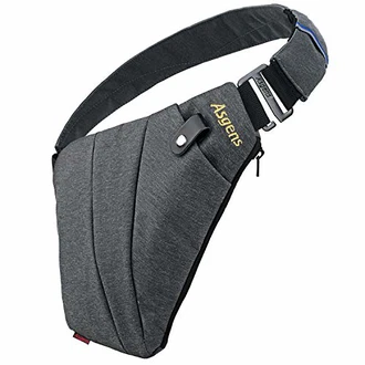 Asgens Mehrzweck Anti-Diebstahl Versteckte Sicherheitstasche Unterarm Schulter Achselhöhle Kuriertasche Sport Freizeit Brust Tasche Tragbarer Rucksack Grau