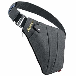 Umhängetasche Sport Brusttasche Praktische Anti-Diebstahl-Sicherheits-Umhängetasche Wasserdichte Umhängetasche Tragbar für Jugendliche und Erwachsene Reisen im Freien(Grau/Für Rechtshänder)