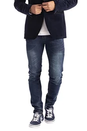 New Herren Stretch Skinny Slim Fit Flex Jeans Hose dehnbar Denim 98% Baumwolle & 2% Stretch Hosen, Skinny, Größe 34W x 34L (34L UK), Farbe Indigoblau