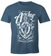 MoonWorks Herren T-Shirt - Anker Motiv Aufdruck Anchor Your Soul Seemann Denim S