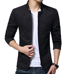 Arkind Herren Blouson Sakko, Einfarbig Gr. M, schwarz