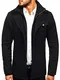 BOLF Herren Mantel Wärmemantel mit Kapuze Übergangsjacke Winterjacke J.Style 3128 Schwarz M [4D4]