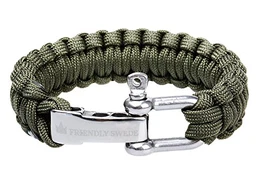 Paracord Survival-Armband mit Edelstahlverschluss - ideales Zubehör für Ihre Überlebensausrüstung (Grün, 23 cm)