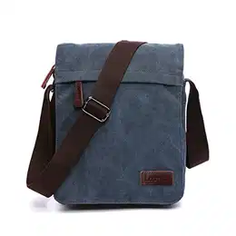 Herren Umhängetaschen, Leinwand Schultertaschen für Tablets,Schulranzen, für Schule und Arbeits,für Männer und Frauen.(M-Blau)