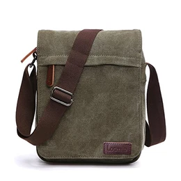 Herren Umhängetaschen, Leinwand Schultertaschen, Laptoptasche,Schulranzen, für Schule und Arbeits,für Männer und Frauen. (M-grün)