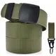 ROMANEE-CONTI Herren Outdoor Gürtel Militär Taktische Verdickte Nylon Atmungsaktiv Canvas Stoff Gürtel Sportarten Wasserdichte Gürtel Verstellbare Gurtband YKK Schnalle 130cm lang Grün