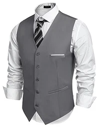 Herren Anzug Weste v-Ausschnitt ärmellose Weste Slim fit Basic Anzug Business Hochzeit