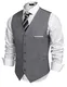 COOFANDY Herren Anzug Weste v-Ausschnitt ärmellose Weste Slim fit Basic Anzug Business Hochzeit