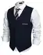 COOFANDY Herren Weste Anzugweste Slim fit V-Ausschnitt Ärmellose mit 5 Knöpfen Gilet Business Casual Klassisch Basic Männer Anzugweste für Herren