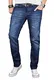A. Salvarini Herren Designer Jeans Hose Stretch Basic Jeanshose Regular Slim [AS051 - W32 L32], Dark Blue Used