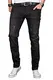 A. Salvarini Herren Designer Jeans Hose Stretch Basic Jeanshose Regular Slim [AS044 - W33 L30], Shadow Black Used