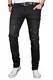 A. Salvarini Herren Designer Jeans Hose Stretch Basic Jeanshose Regular Slim [AS044 - W29 L30], Shadow Black Used