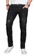 A. Salvarini Herren Designer Jeans Hose Stretch Basic Jeanshose Regular Slim [AS050 - W32 L32], Deep Black Used