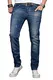 A. Salvarini Herren Designer Jeans Hose Stretch Basic Jeanshose Regular Slim [AS045 - W32 L32], Deep Blue Used