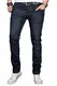 A. Salvarini Herren Designer Jeans Hose Stretch Basic Jeanshose Regular Slim [AS047 - W32 L30], Indigo Blue