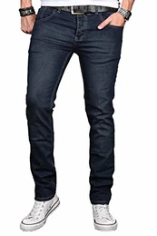 A. Salvarini Herren Designer Jeans Hose Stretch Basic Jeanshose Regular Slim [AS-047a-W32-L32]