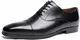 Desai Männer Casual Formal Business Lace Up Echtes Leder Oxfords Schuhe für Hochzeit oder Büro, 43 EU / 43 CN,  Schwarz