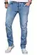 A. Salvarini Herren Designer Jeans Hose Stretch Basic Jeanshose Regular Slim [AS048 - W32 L32], Sky Blue