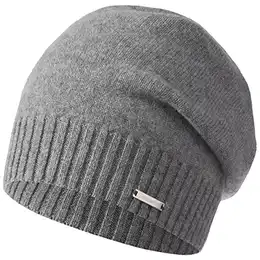 Cashmere Beanie Schwarzenstein - Kaschmir Mütze für Damen & Herren, Unisex Feinstrick Haube, Long Slouch Cashmere Beanie