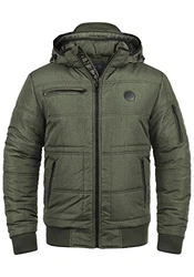 Blend Boris Herren Winterjacke Steppjacke mit Kapuze und Stehkragen (74655) Peat Green