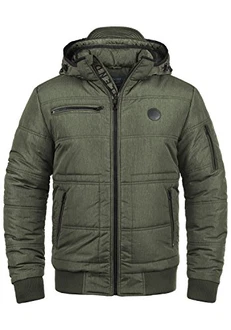 Blend Boris Herren Winterjacke Steppjacke mit Kapuze und Stehkragen (74655) Peat Green