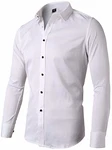 INFLATION Herren Hemd Aus Bambusfaser Slim Fit Weiß