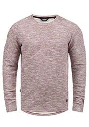 !Solid Gulliver Herren Sweatshirt Pullover Pulli Mit Rundhalsausschnitt Aus 100% Baumwolle, Größe:M, Farbe:Wine Red Melange (8985)